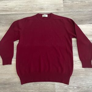 Blarney Woollen Mills Mens Sz Large 100% Lambs Wool Sweater Pullover Burgundy